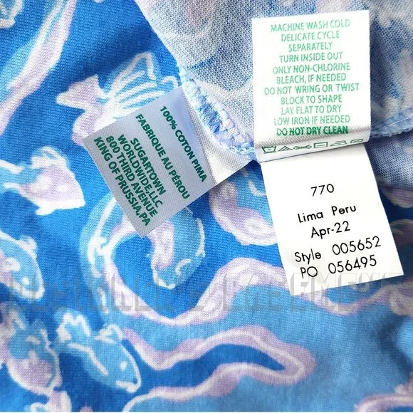 LILLY PULITZER Cody cotton T-shirt Dress in Boca Blue Sea What I Sea XSmall NWT - Picture 4 of 7